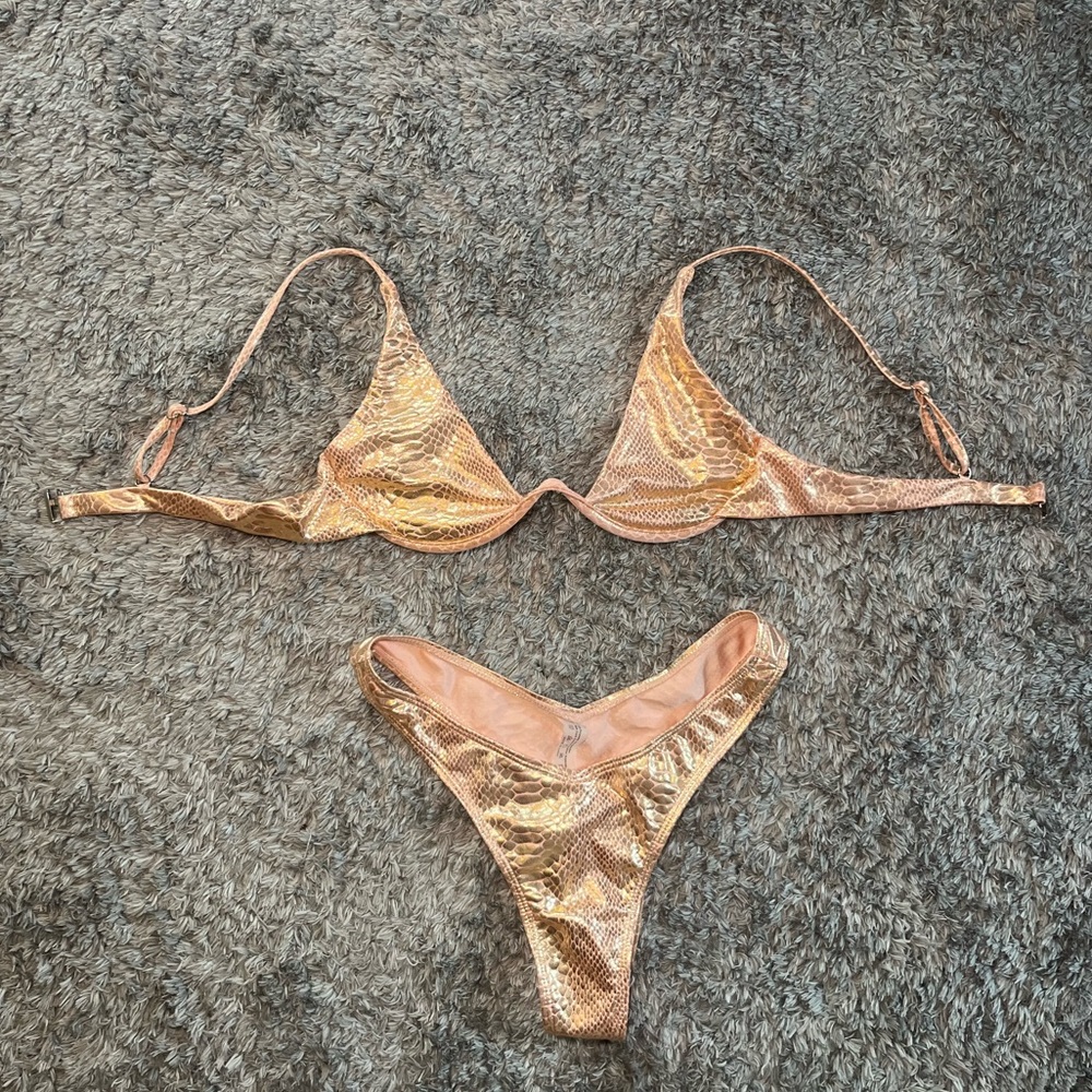 Bikini Set Gold Metallic